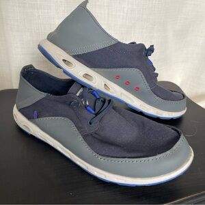 Columbia Men's PFG Bahama Vent Relaxed Gray and Blue Casual Shoes 10.5